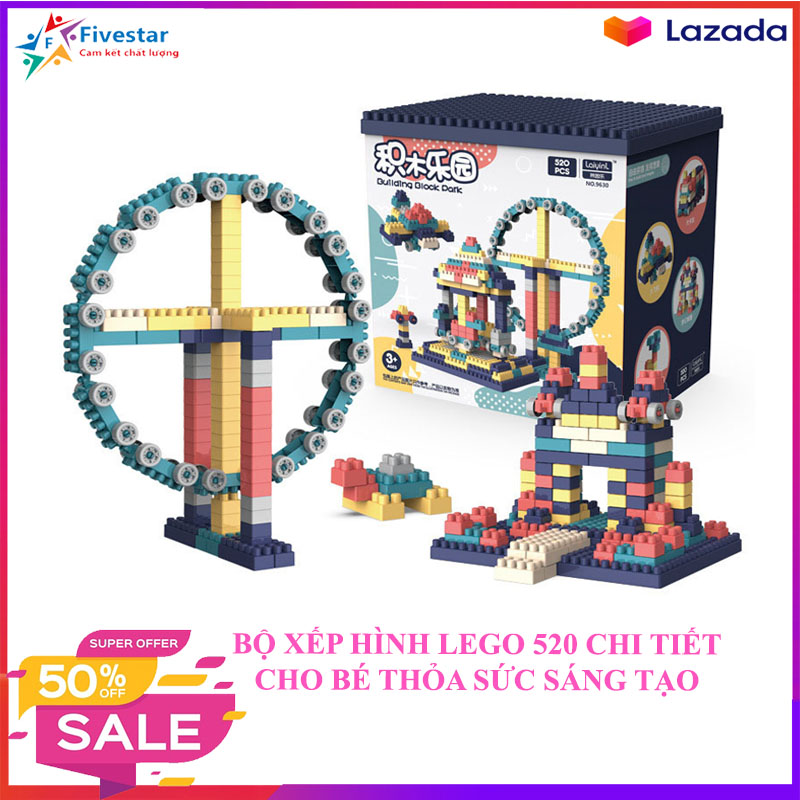 Xếp hình lego 520 chi tiết đồ chơi lắp ghép giúp bé phát triển trí não toàn diện cho trẻ