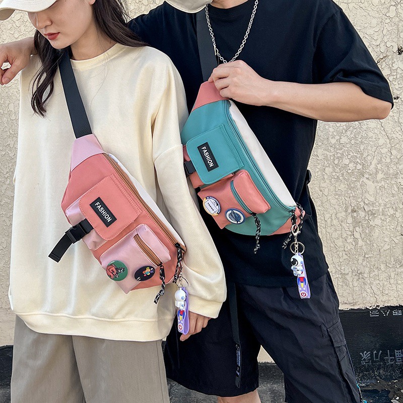 Túi bao tử phối màu thể thao unisex cá tính