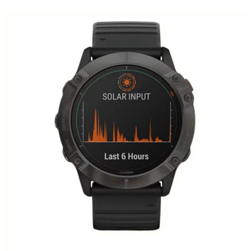 Đồng hồ thông minh garmin fenix 6x titanium carbon gray dlc - black band, pro solar đẳng cấp quốc tế