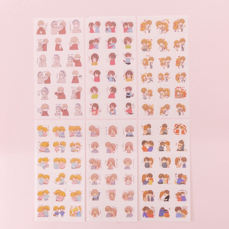 [HCM]Sticker -  06 Tờ stickers dán hình Kawaii xinh xắn dễ thương trang trí sổ tay Planner nhật ký thiệp [ST6T-06]