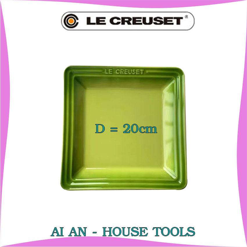 Ai an 16 - bộ đĩa sứ cao cấp le creuset- pháp\ đường kính 20cm đĩa vuông bộ đĩa sứ cầu vồng