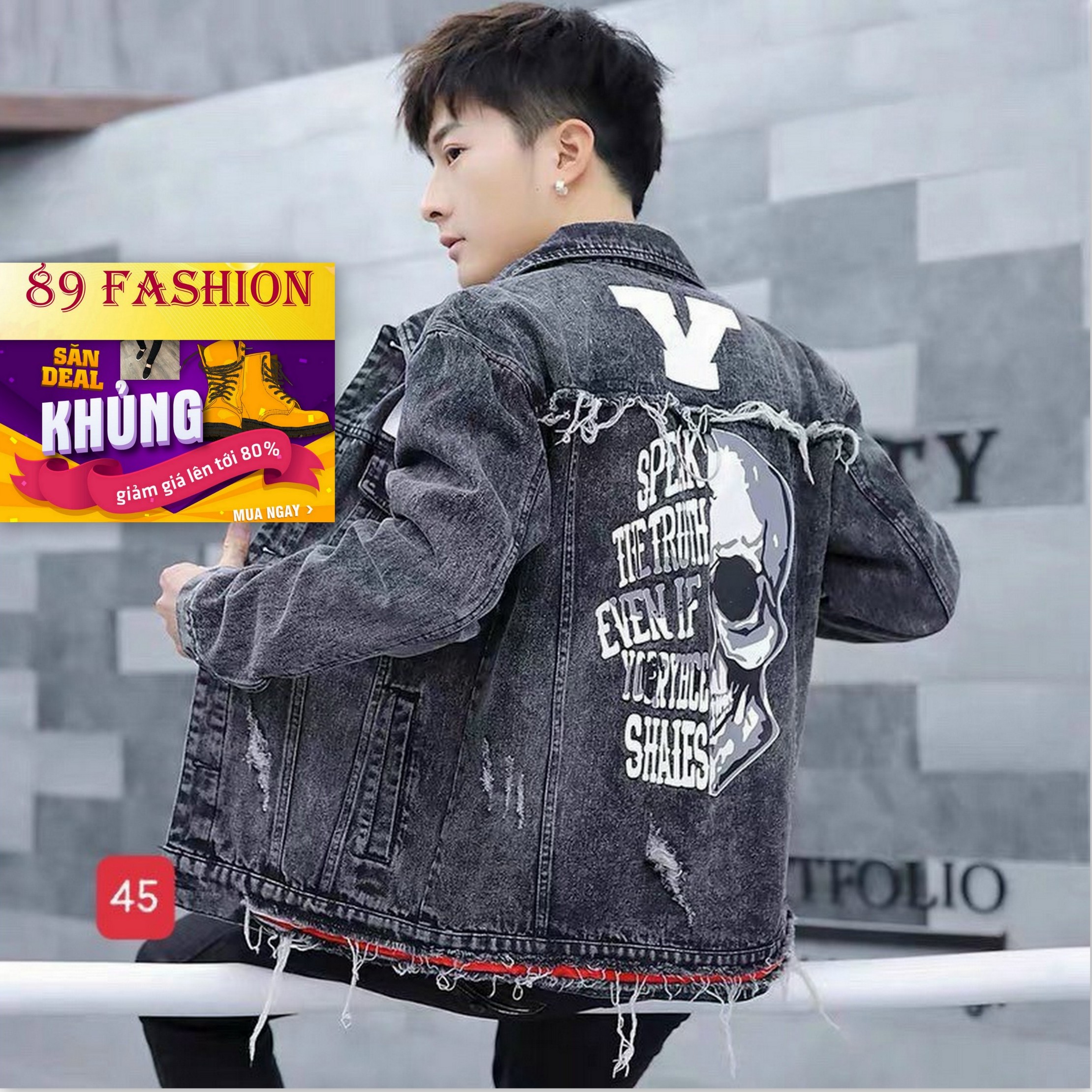 áo khoác jean nam cao cấp chất bò năng động cao cấp thiết kế MKV45 89FASHION đơn giản trẻ trung cá tính thời trang 89 FASHION AN an10210