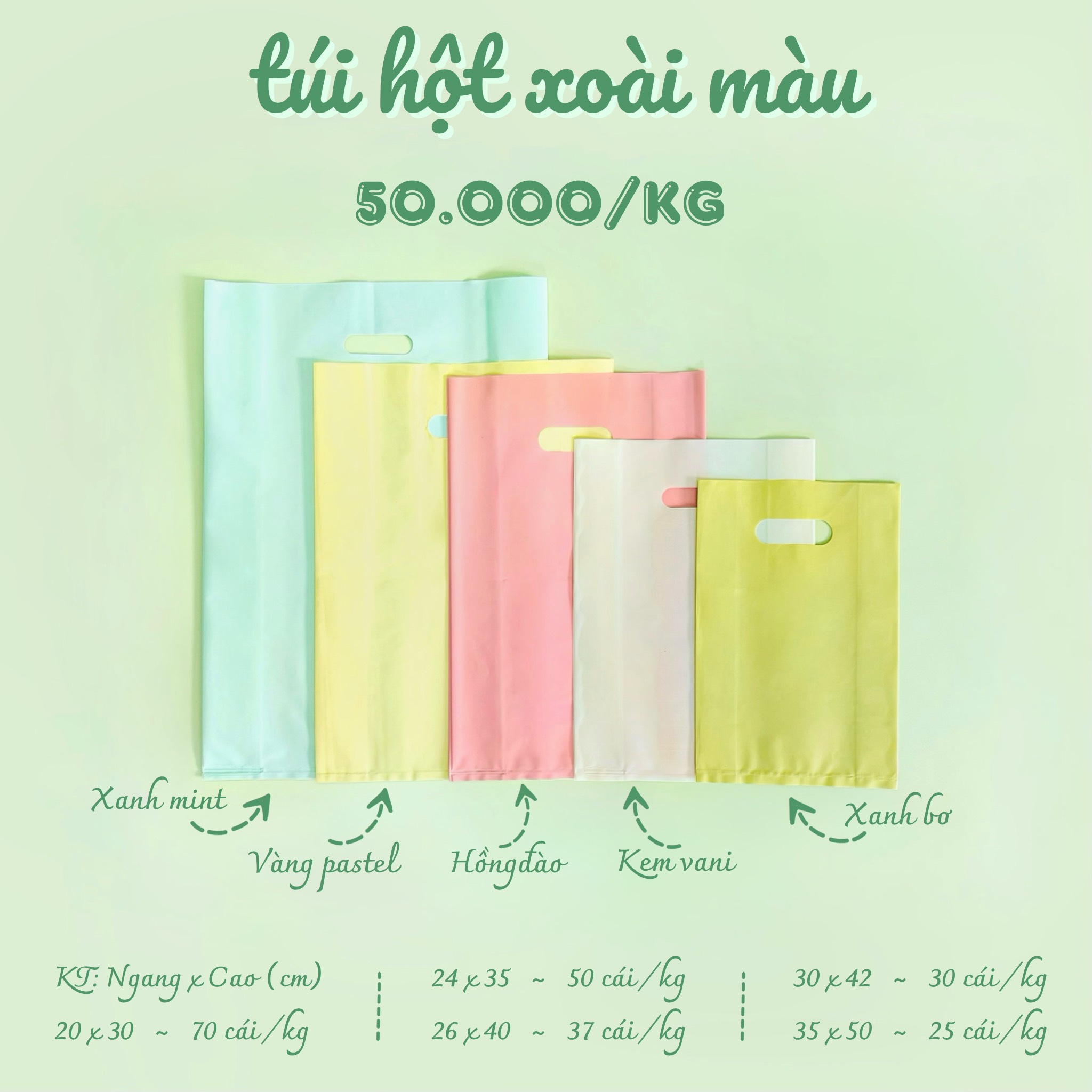 1kg túi hột xoài màu