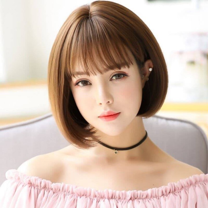 Tặng kèm lưới và lược, tóc giả nữ nguyên đầu vic ngắn, tóc giả cup ngắn, tóc giả bộ cả đầu ngắn