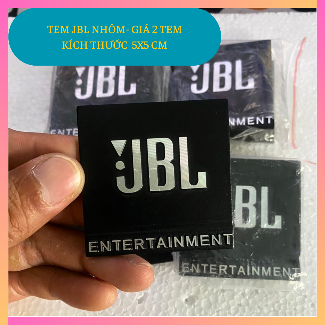 Tem loa jbl nhôm vuông 5cm, giá 2 tem
