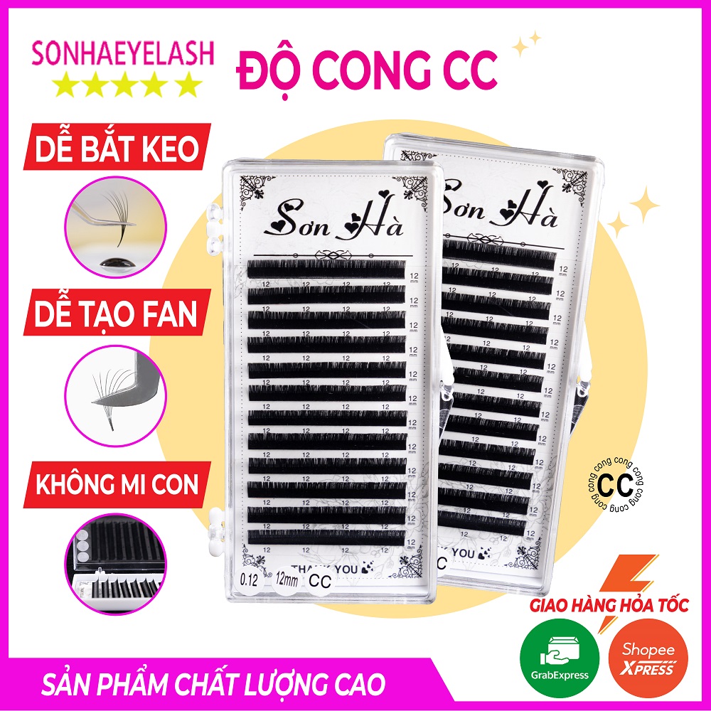 Mi khay độ cong CC, chất mi silk hàn, mi mềm dễ bắt keo, dùng để nối mi volume, classic, Sơn Hà Eyelash chuyên sỉ lẻ dụng cụ mi