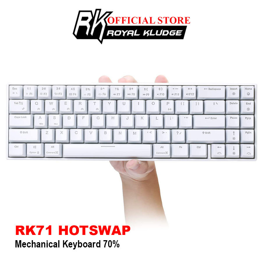 HOTSWAP RK71 - Bàn phím cơ không dây Bluetooth Royal Kludge RK71 Led đơn