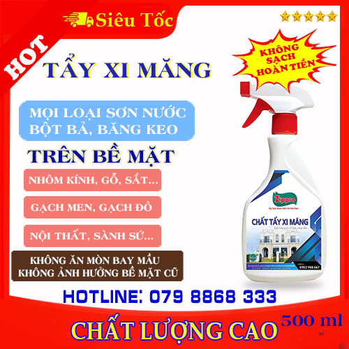 CHẤT TẨY XI MĂNG CAO CẤP, TẨY BÊ TÔNG, TẨY XI MĂNG. ZIPPRO 500ml & 350ML,LÀM SẠCH NHANH, HIỆU QUẢ CAO