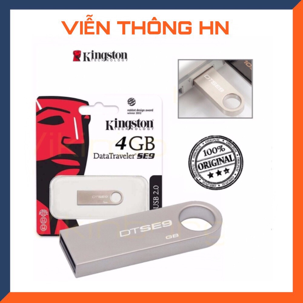 USB 2.0 Kingston data traveler se9 4gb  - dung lượng thực ứng dụng cho cho máy tính laptop ...