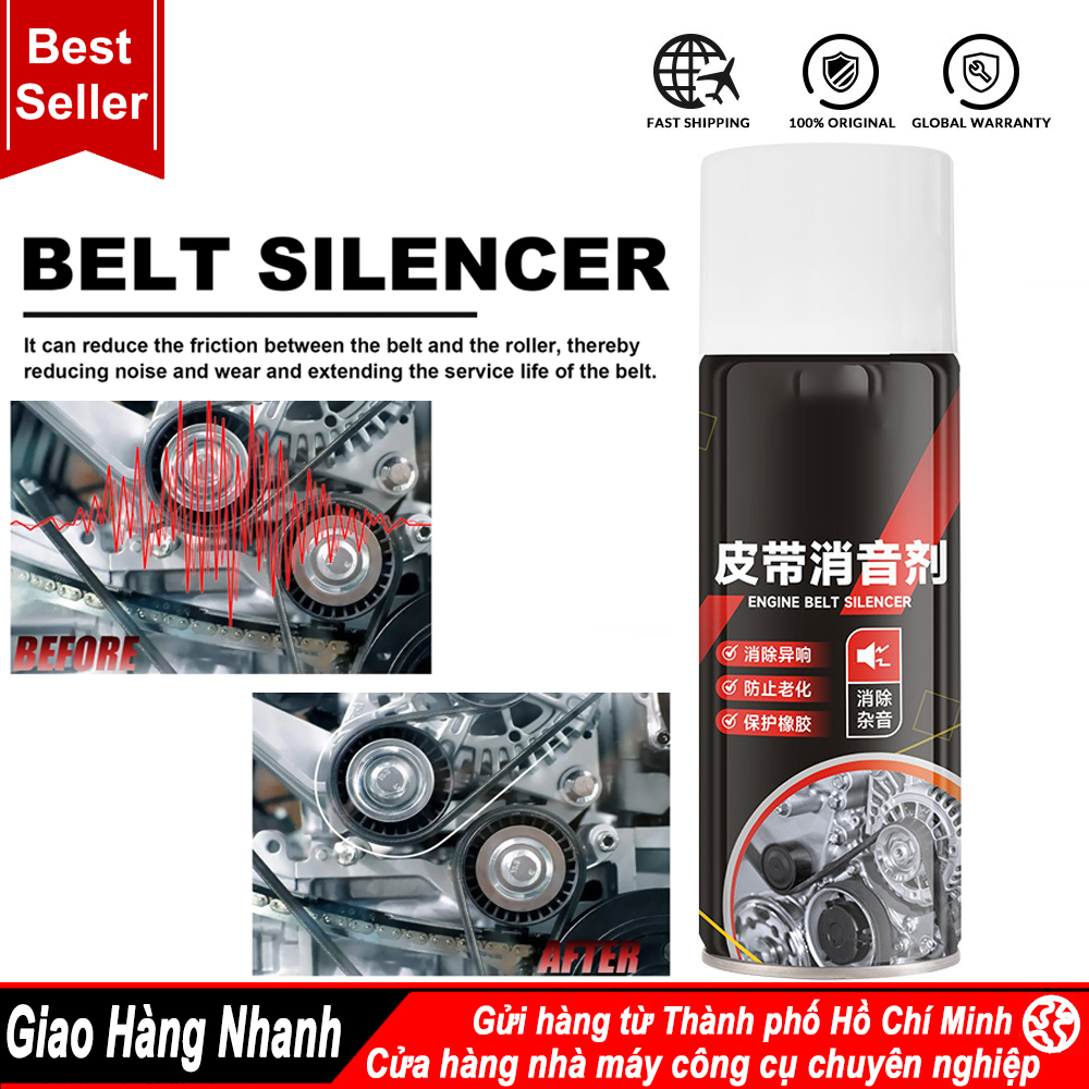 Bình Xịt Bôi Trơn Dây Curoa Belt Silencer Giảm Tiếng Ồn Động Cơ Ô Tô 450ml