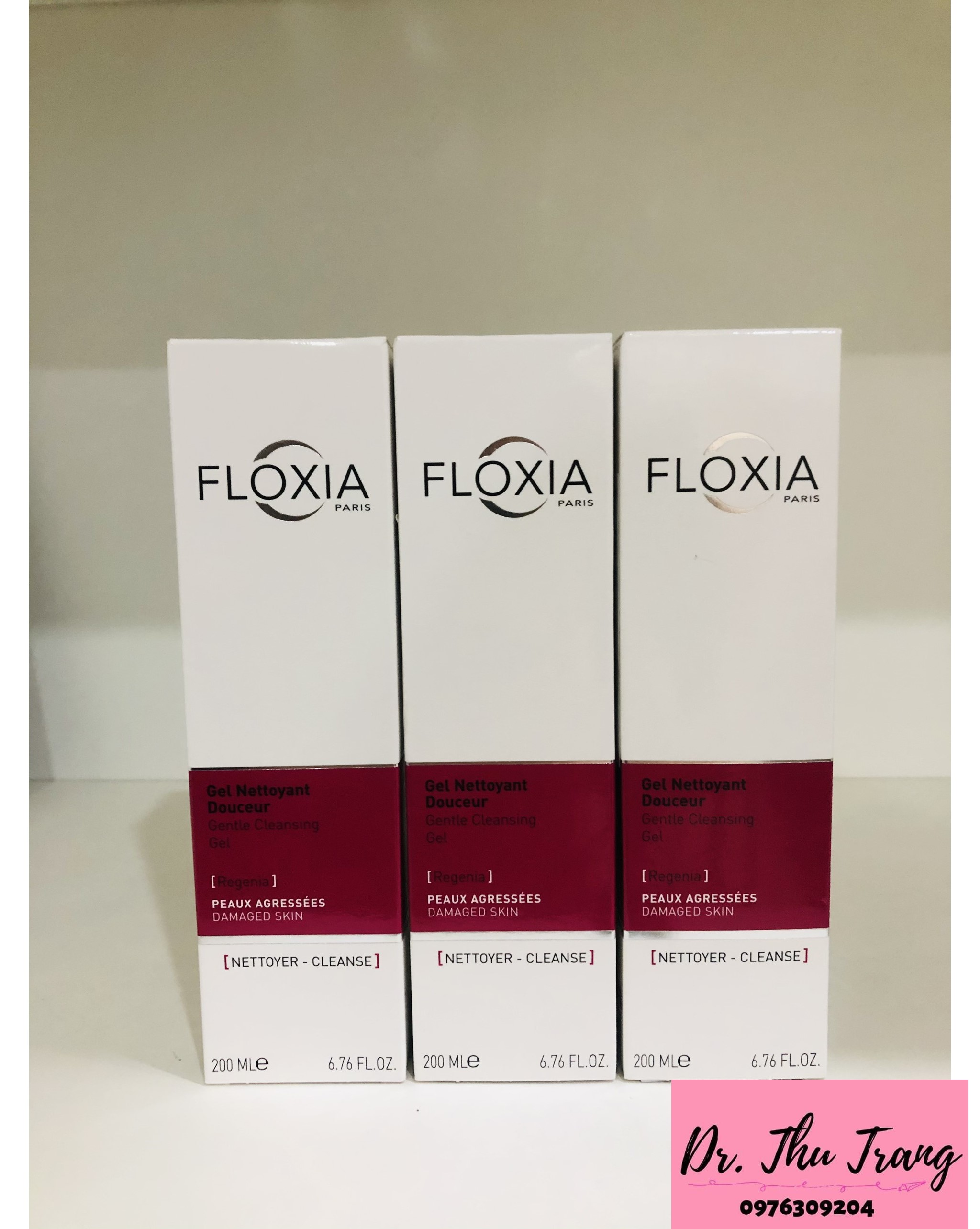 Gel rửa mặt dùng cho da kích  ứng, thương tổn FLOXIA GENTLE CLEANSING  GEL REGENIA 200ml