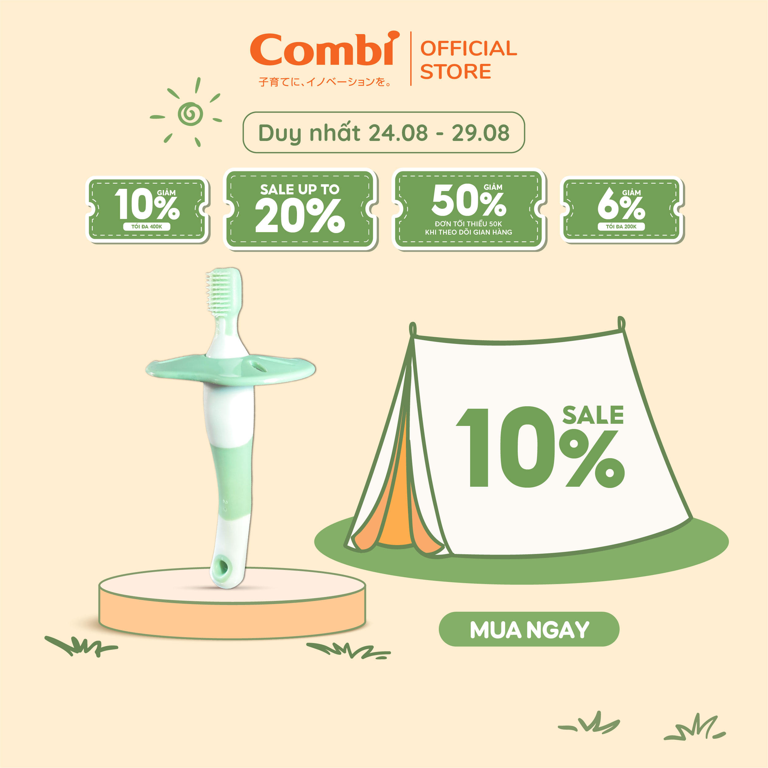 Bàn chải đánh răng Combi Candy Color bước 2