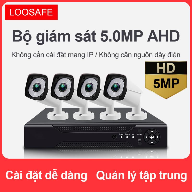 Bộ giám sát 5.0 mp ahd full hd 4 camera + ổ cứng 1tb chuẩn nén h.265x
