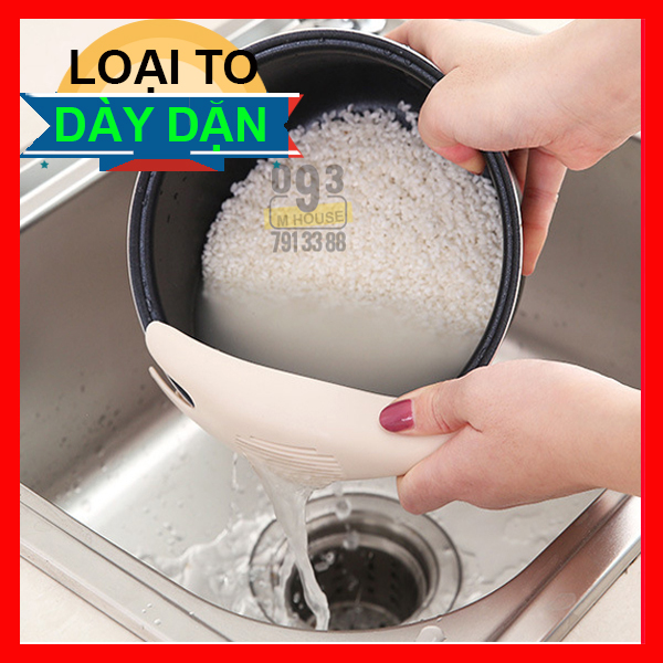 Muỗng vo rửa gạo hạt rổ vo gạo dụng cụ gạn nước vo gạo