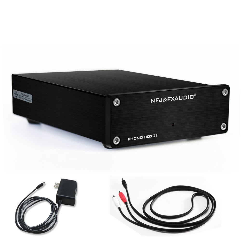 Bộ tiền khuếch đại FX-Audio BOX01 Phono Preamp RCA Input Output MM Phonograph Preamplifier for Turntable DC 12V Low Noise Pre-amp for Home Audio Stereo Recorder Player