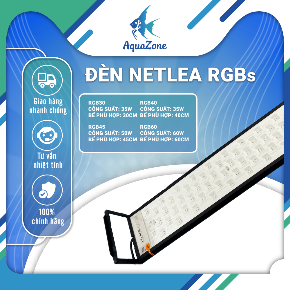 Đèn led NETLEA hệ RGBs dành cho bể thủy sinh, đèn led hiệu ứng ánh sáng cao, chip đèn thế hệ mới giúp cây quang hợp