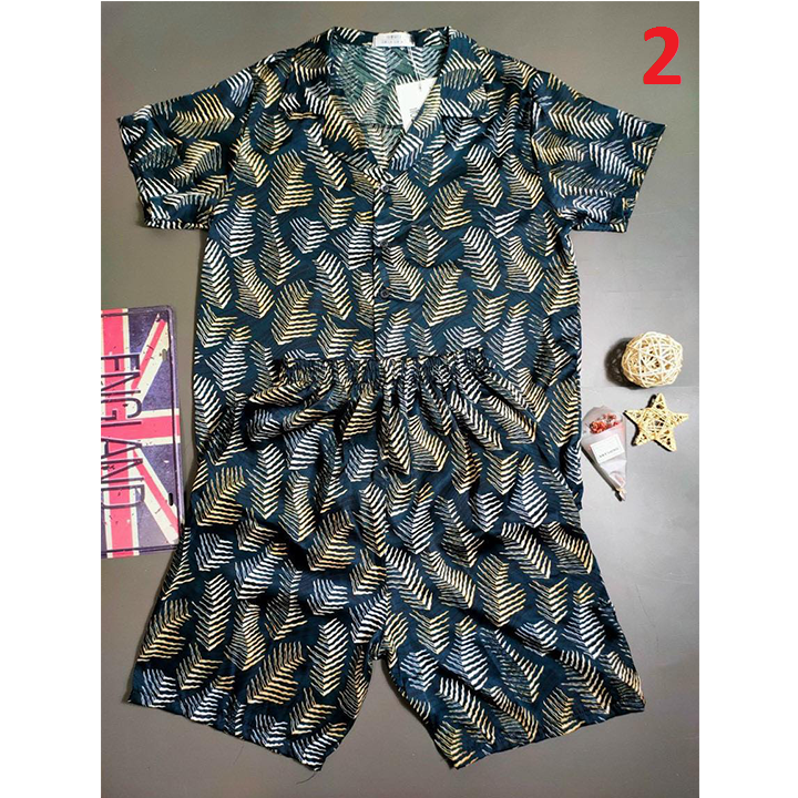 Bộ đồ pijama lụa cộc tay, bộ đồ mặc mùa hè chất lụa mát