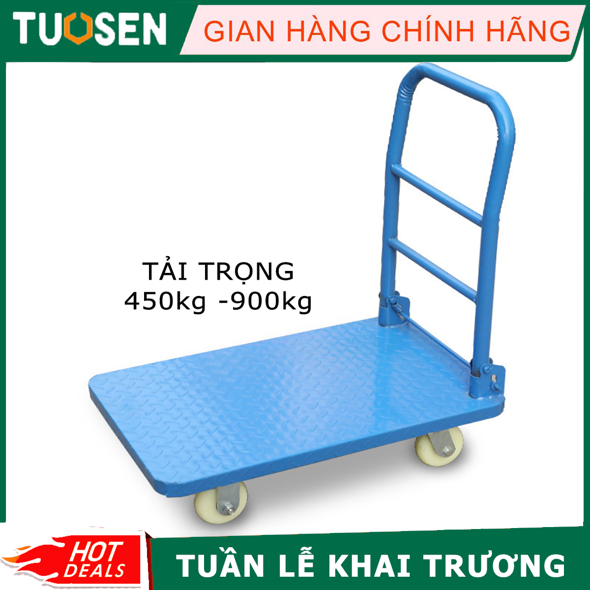 Xe chở hàng chuyên dụng đồ nặng, đẩy hàng tuosen tải lên tới 900kg gấp gọn - xe kéo hàng gấp gọn - xe đẩy hàng tay - tải trọng cao - bánh xe trơn tốt 360