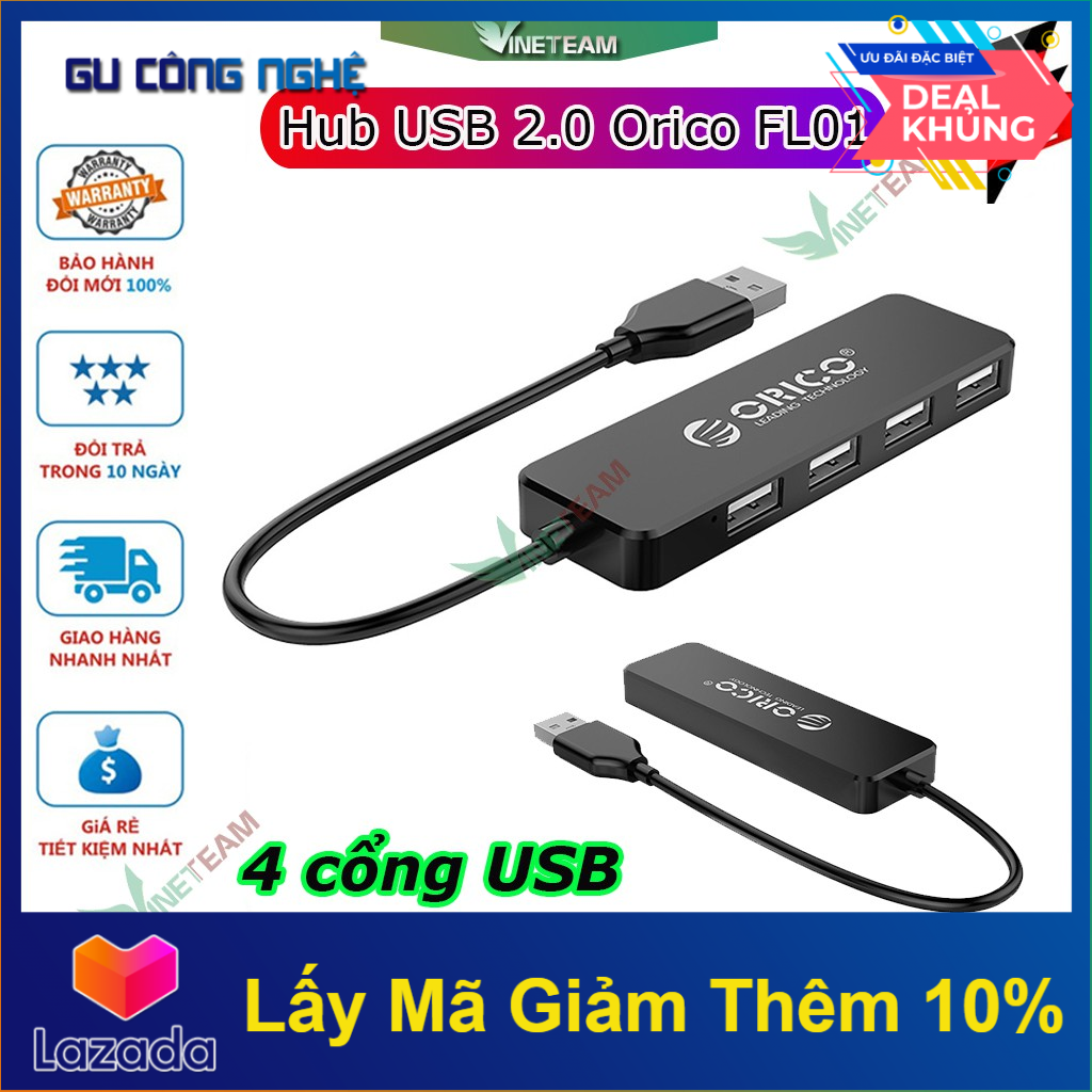 Bộ Chia Usb 4 Cổng 2.0 Orico Fl01 - 4 Usb 2.0 Giá Rẻ Vô Địch Bảo Hành 12 Tháng -Dc4250