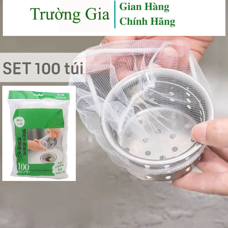 100 túi lọc rác bồn rửa chén bát, túi lưới lọc rác chậu rửa bát, bọc đựng rác bồn rửa bát