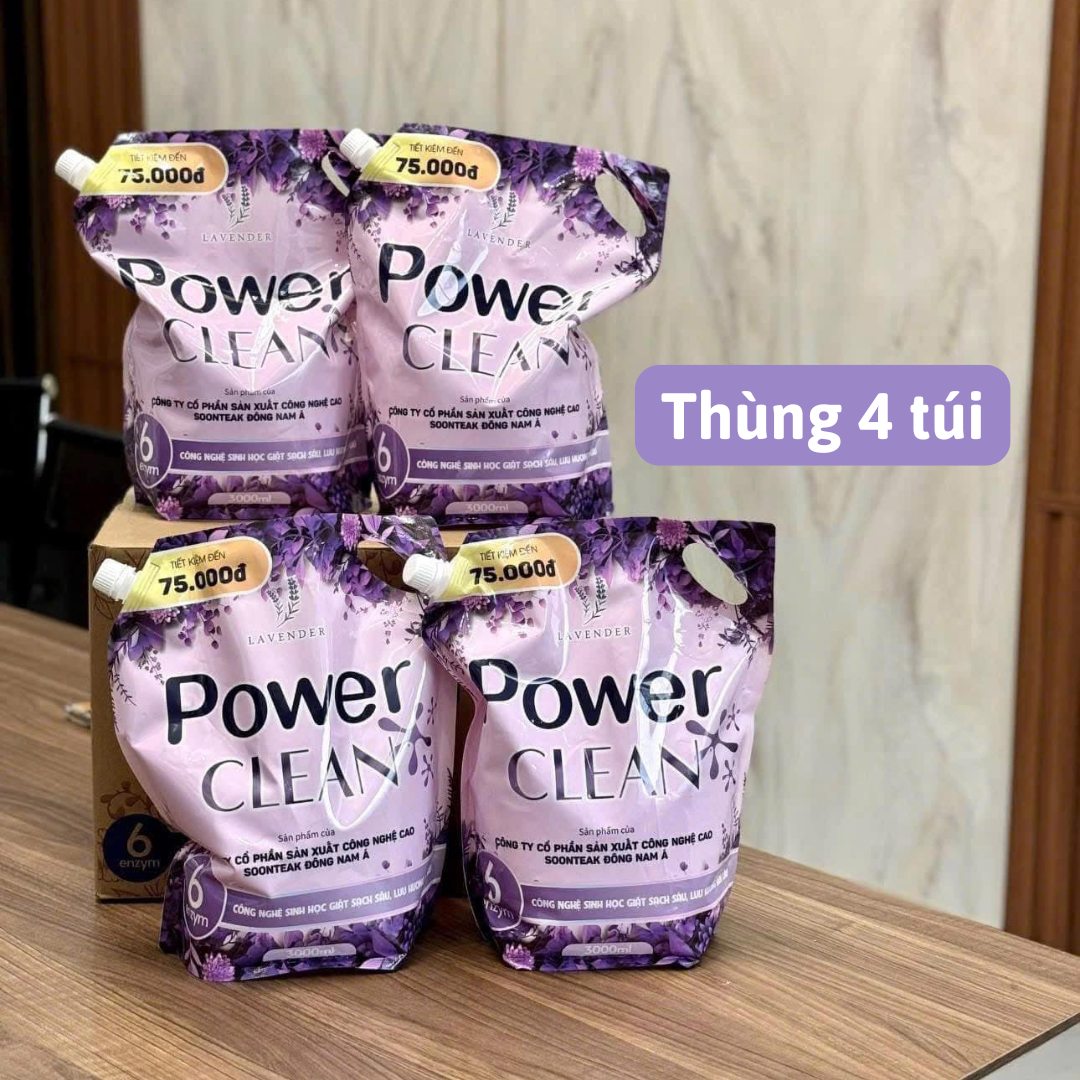 Nước giặt xả Power Clean 2in1 túi 3L Hương Nước Hoa Lavender Kết Hợp Gỗ Đàn Hương - 2