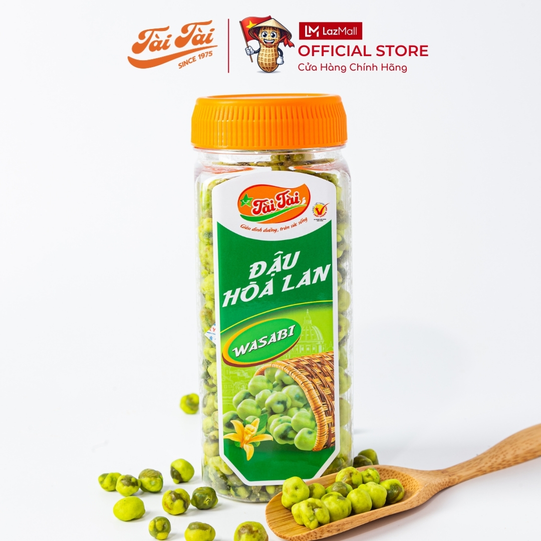 Đậu Hà Lan Wasabi Tài Tài Vị Mù Tạt 195gr - Snack Ăn Vặt Đậu Hà Lan Wasabi Sấy Ăn Liền - Đậu Hà Lan Vị Mù Tạt Thơm Cay Nồng Ngon Giòn