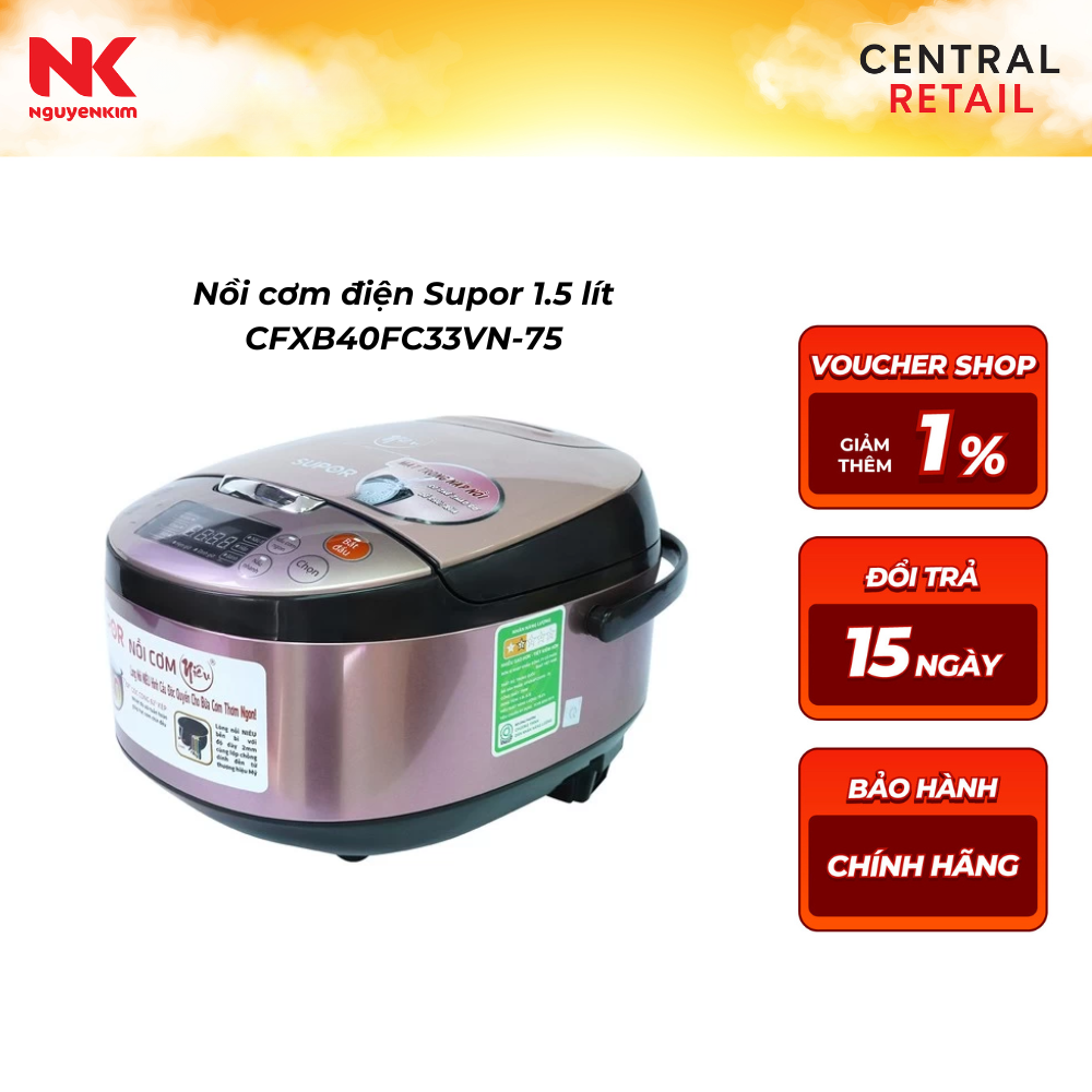 Nồi cơm điện Supor 1.5 lít CFXB40FC33VN-75