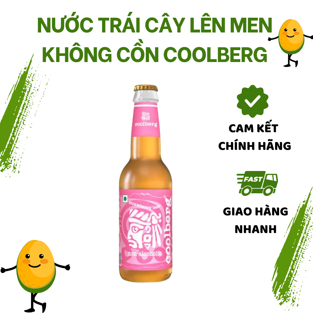 Nước trái cây không cồn Coolberg các loại hương vị nhiệt đới chai thủy tinh Ấn Độ 330ml