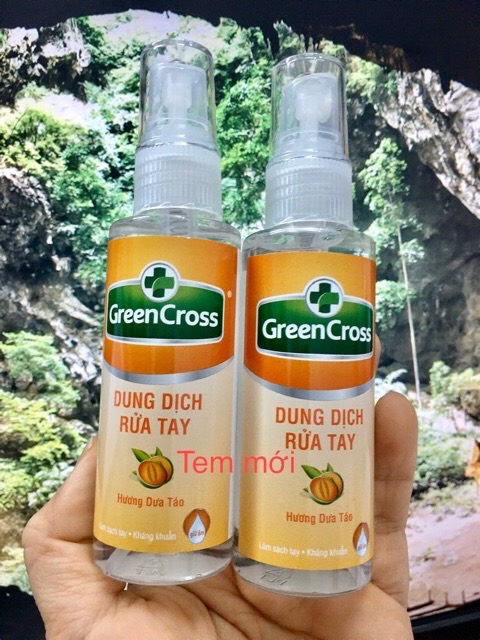 Xịt rửa tay khô greencross hương dưa táo/trà xanh/ tự nhiên -70ml