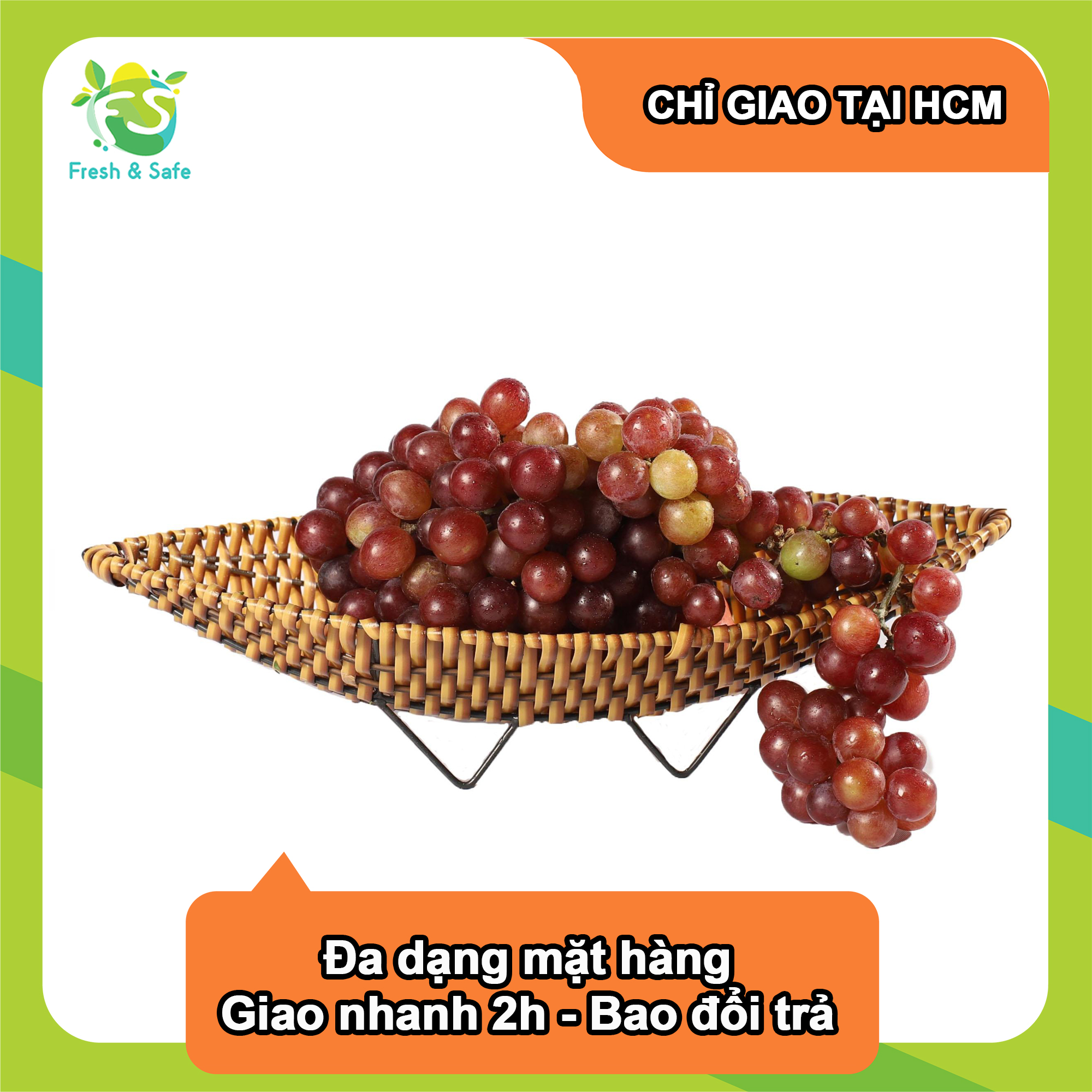 [Chỉ Giao HCM] Nho Đỏ Ninh Thuận - 500g