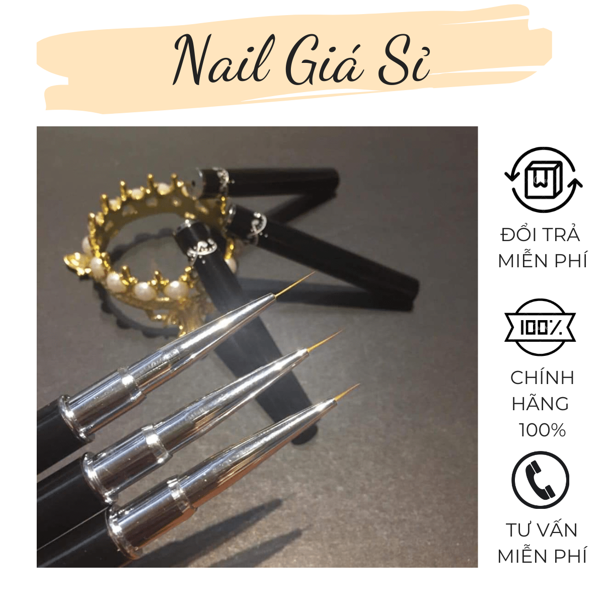 Cọ Nét Cán Đá Cao Cấp 3 sizes chuyên dụng, có bán lè từng cây