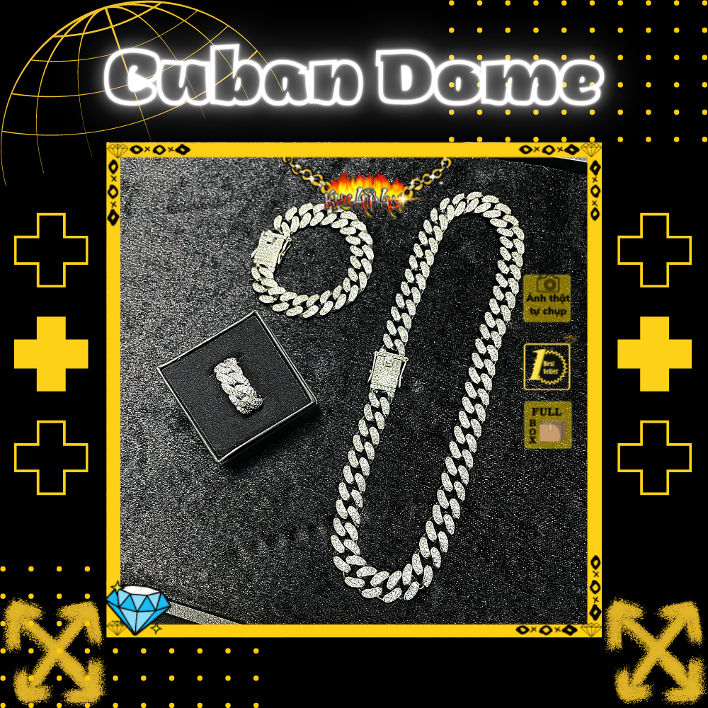 Vòng Cổ, Dây Chuyền Hip Hop Cuban Dome Bling Bling Chain