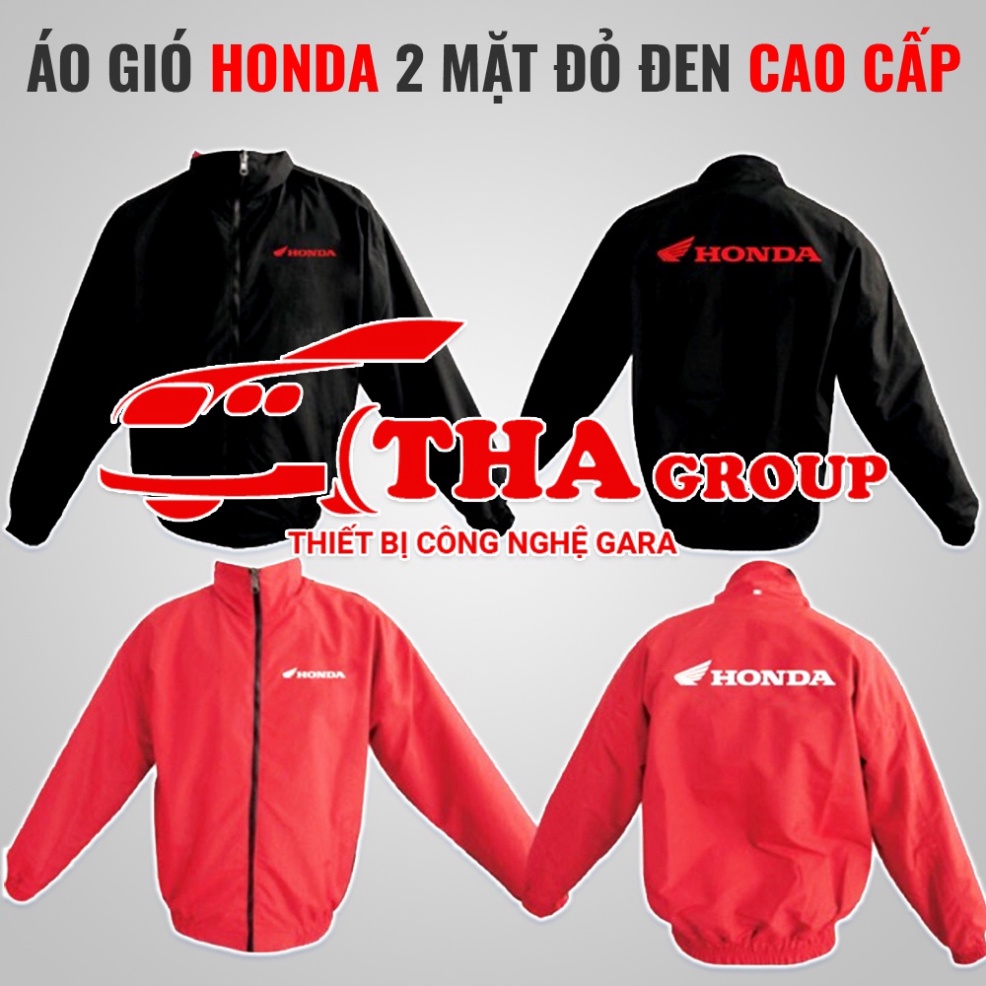 Áo gió honda 2 mặt đỏ đen cao cấp