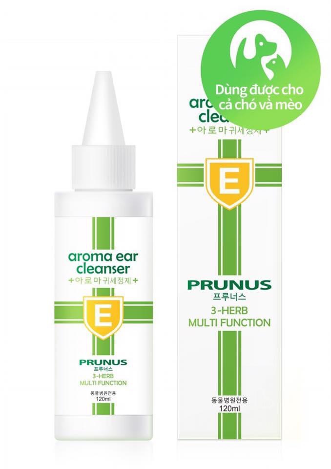 Dung dịch vệ sinh tai chó mèo prunus aroma ear cleaner 120ml
