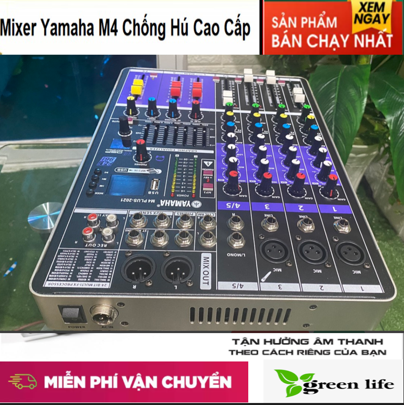 [SALE KHỦNG] Bộ Mixer Yamahaa M -USB Có Bluetoot Mới,Bàn Mixer M4 USB Có Bluetooth,Mixer M4 USB Dùng Cho Tất Cả Các Dòng Âmly,Nhỏ Gọn Chuyên Nghiệp Hỗ Trợ Ca Hát Livestream Karaoke,Trên Nền Reverb,Eho,Elay Tạo Vang Tốt Âm Thanh Ra To Sắc Nét