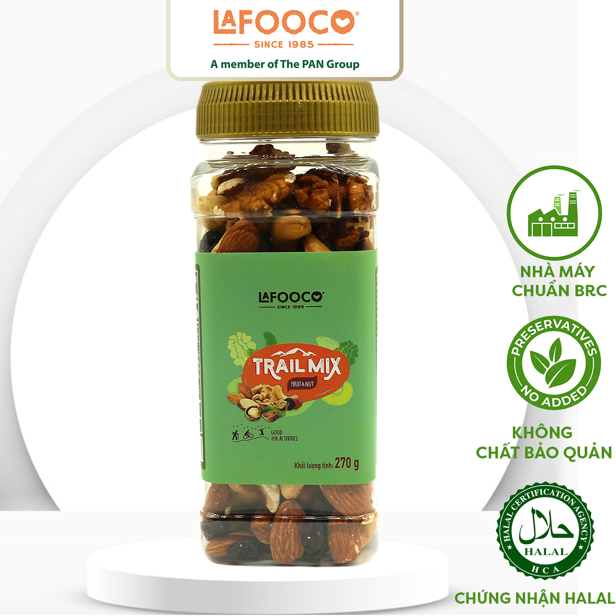 Trail mix lafooco 270g hạt hỗn hợp và quả mọng