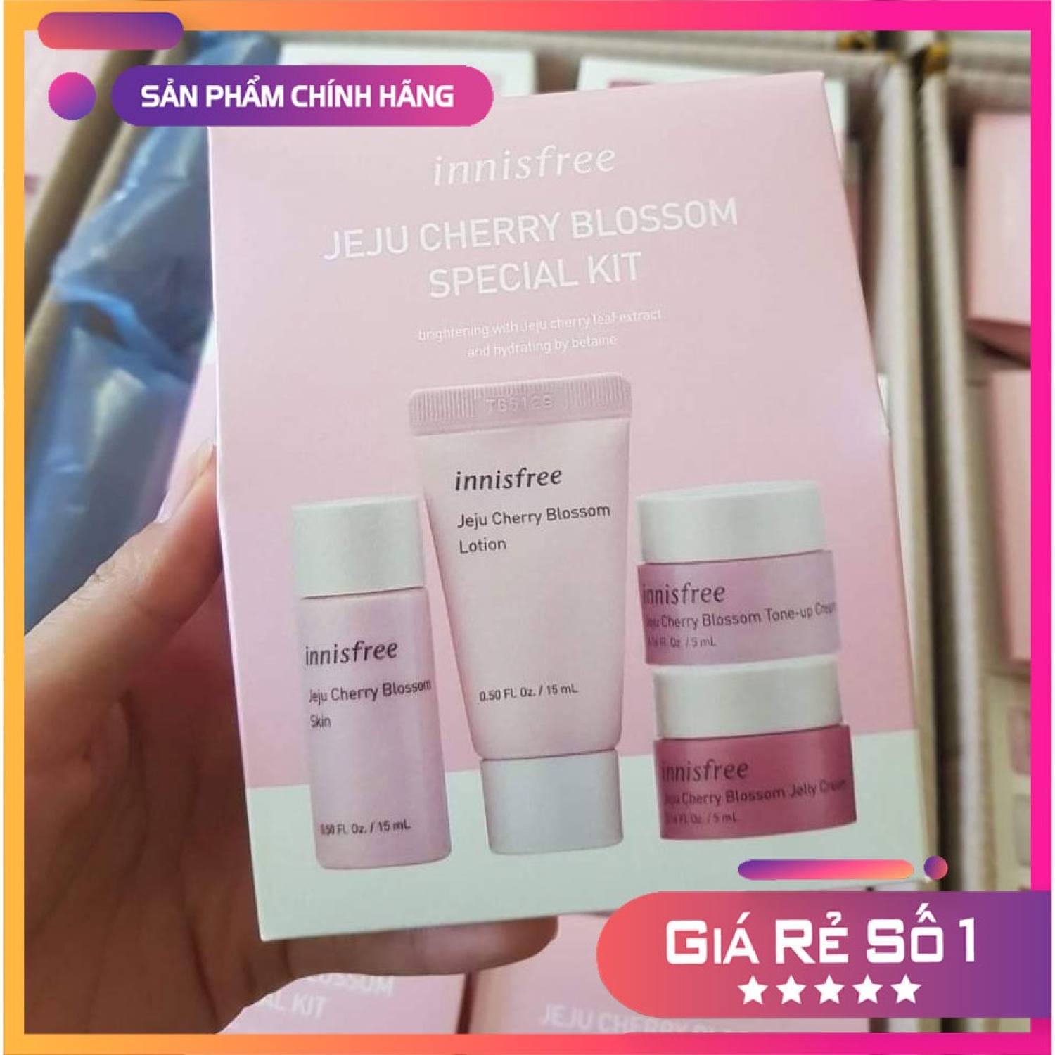 Bộ Kit dưỡng trắng da mini Innisfree Jeju Cherry Blossom Special Kit 4 món