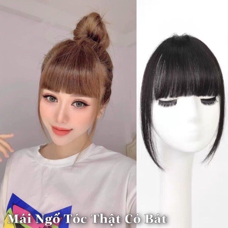 Mái ngố tóc thật 100% có bát ❤️freeship 50k