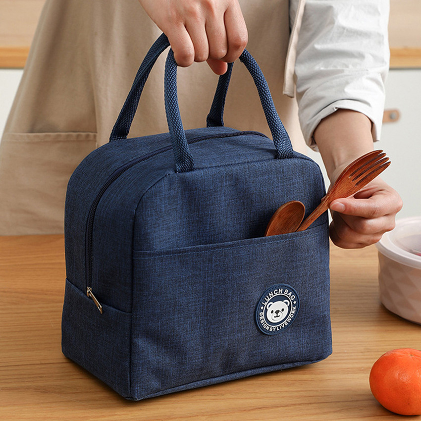 Túi giữ nhiệt đựng cơm, túi đựng cơm Lunch Bag logo Gấu cao cấp, gia dụng 605