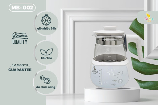 Bình đun nước đa chức năng thông minh moaz bebe mb-002 màn hình cảm ứng hiện đại giữ ấm 24h khử clo thông minh giúp nước trở nên tinh khiết chịu nhiệt tốt không chứa bpa độc hại an toàn