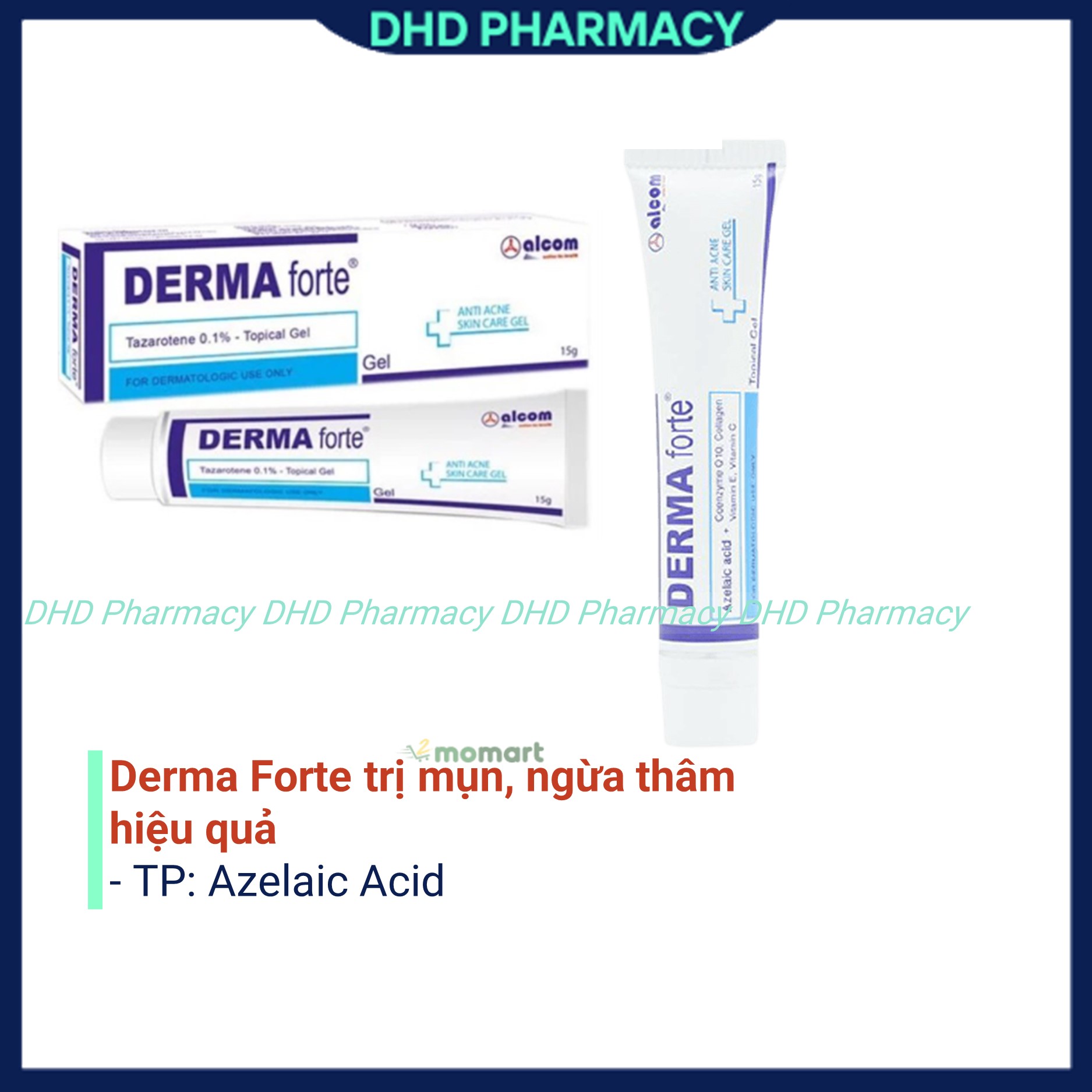 Derma Forte - Kem ngừa mụn, hết sẹo - Tuýp 15g cho mụn trứng cá, đầu đen, sạch bã nhờn DHD Pharmacy