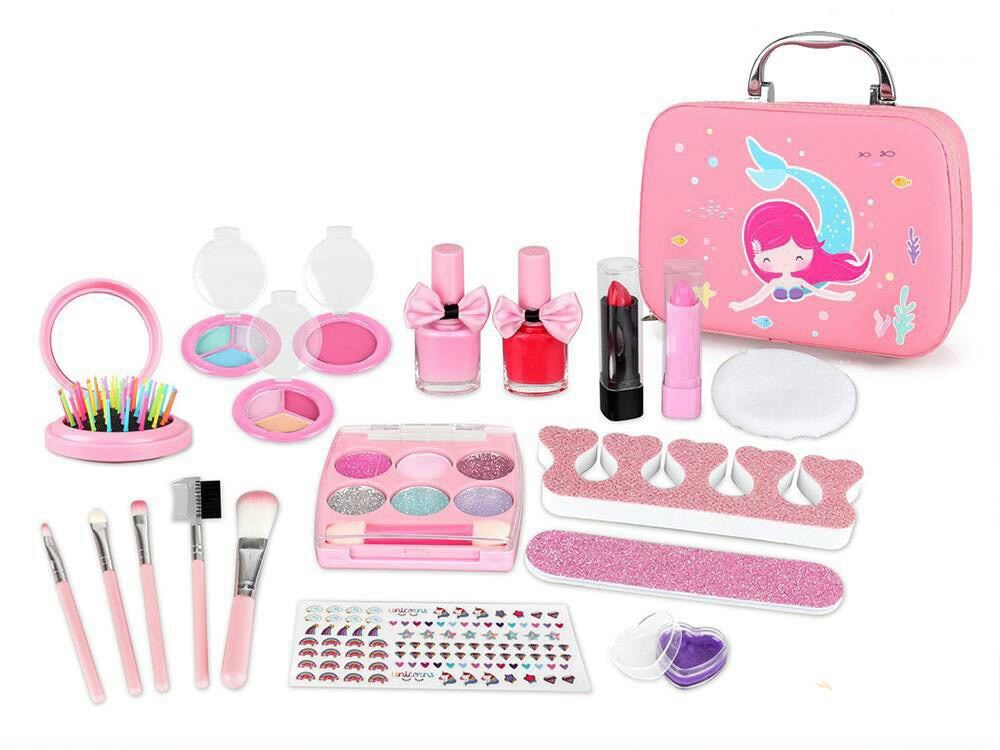 [MUA 2 GIẢM 5%]Vali trang điểm phấn thật sơn móng tay làm đẹp mẫu Nàng Tiên Cá cho bé