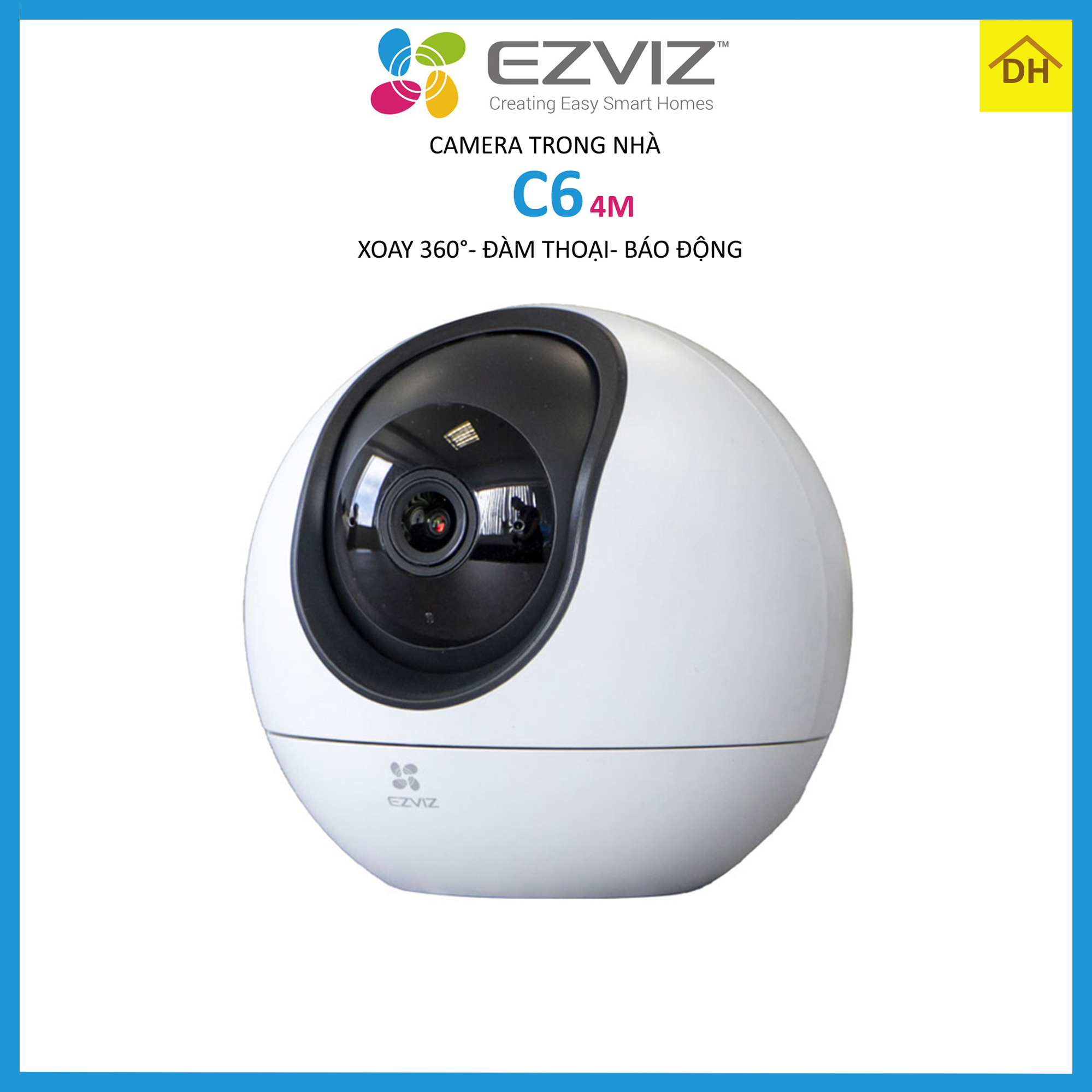 Camera EZVIZ C6 4M 2k Cao Cấp- Đàm Thoại 2 Chiều- Báo Động Chống Trộm- Wifi Trong Nhà Chính Hãng