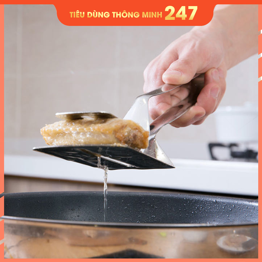 Dụng cụ làm bếp đa năng, kẹp gắp đồ nóng như bít tết, cá rán, thịt nướng chuyên dụng tiện ích