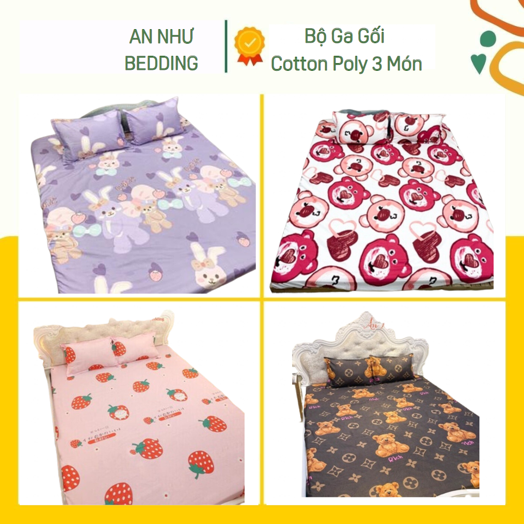 Bộ ga gối cotton poly đủ 3 món An Như Bedding