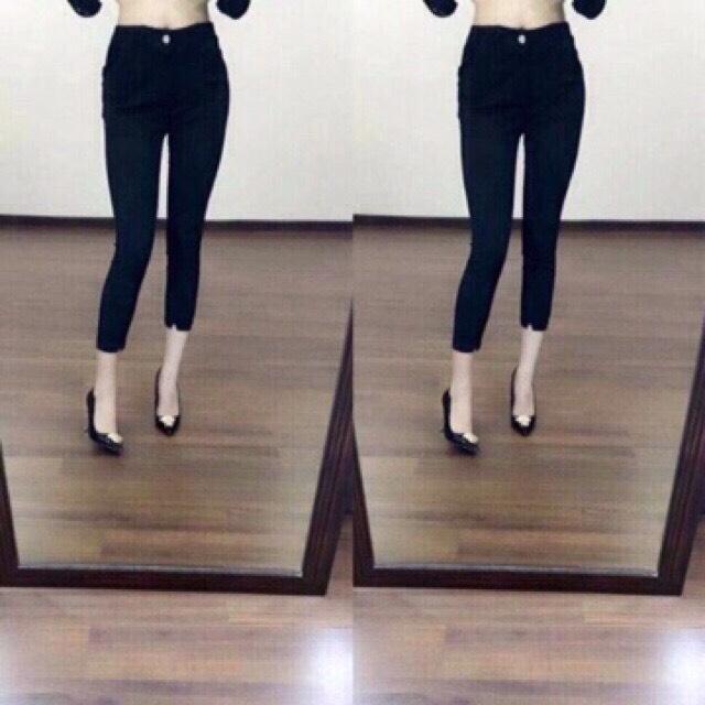 Quần Skinny Nữ lửng lai V Quần kaki nữ lưng cao co giãn có đủ size từ 40-55kg
