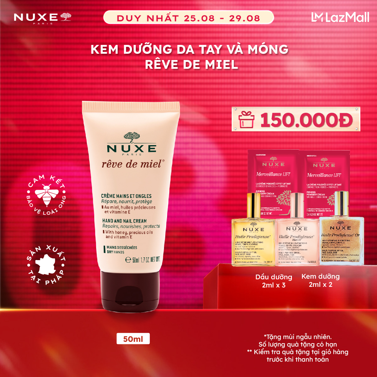 Kem dưỡng da tay và móng Nuxe Rêve de Miel 50ml