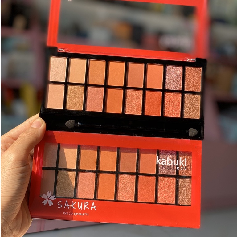 Phấn mắt kabuki sakura16 ô tone cam tây