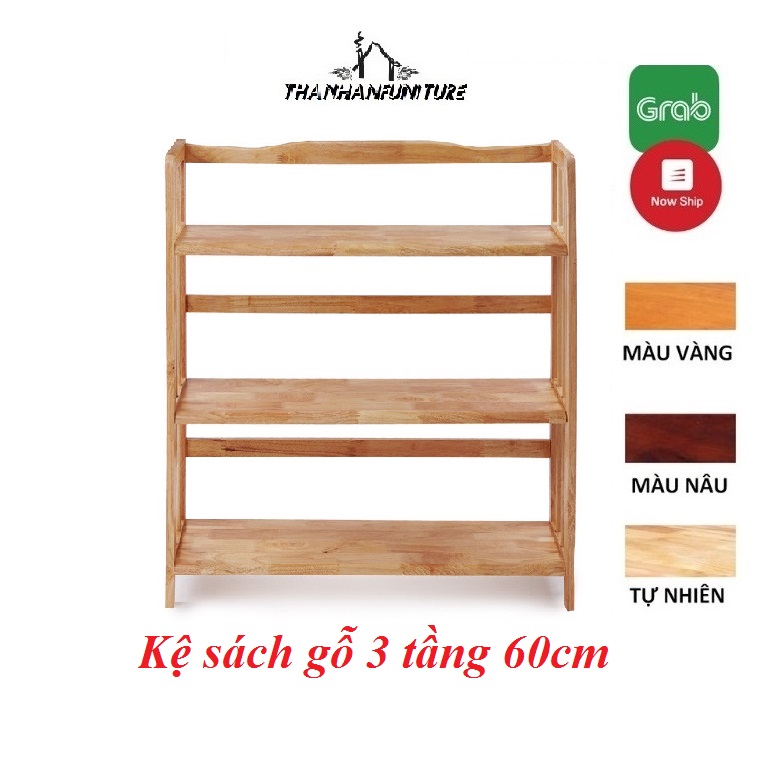 [HCM]Kệ sách gỗ 60cm - 3 tầng