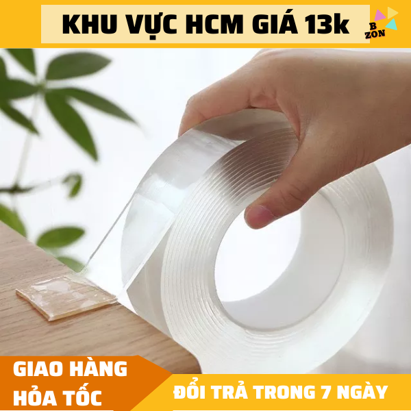 FREESHIP băng keo 2 mặt siêu dính trong suốt dài 3m, băng dính 2 mặt siêu dính nano, keo 3m siêu dính, băng keo 2 mặt, keo 2 mặt siêu dính